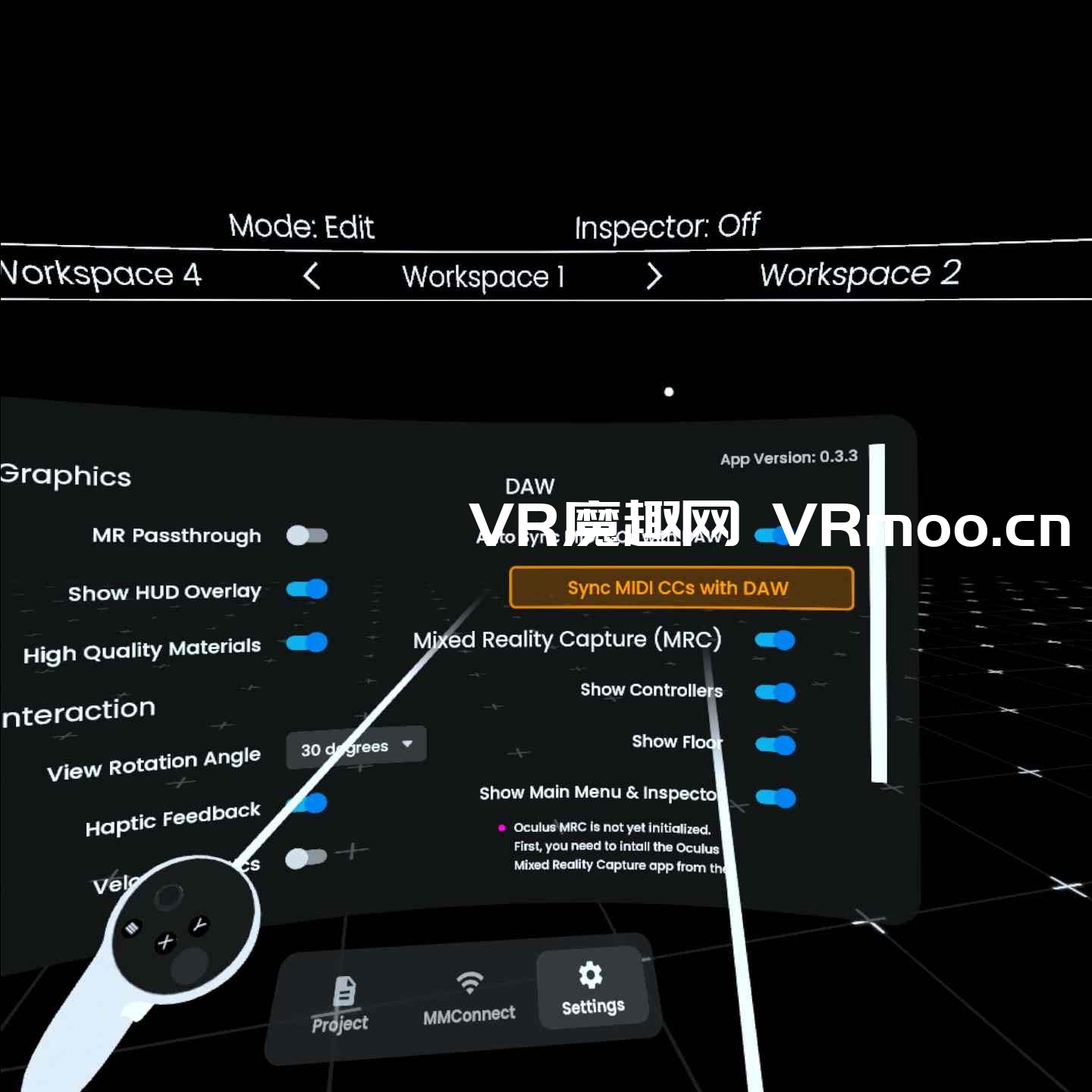 2333VR | Oculus Quest 游戏《MoveMusic Control VR》移动音乐控制