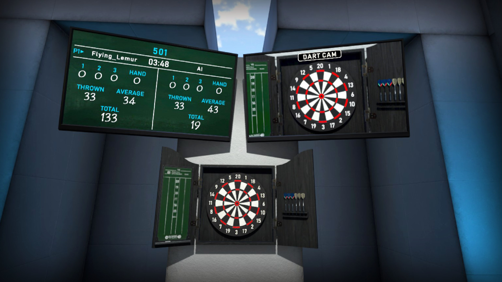 2333VR | Oculus Quest 游戏《On Target VR Darts》靶子上的VR飞镖